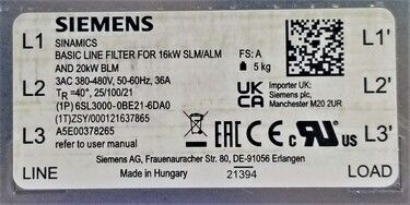 6SL3000-0BE21-6DA0 | Siemens Line Filters